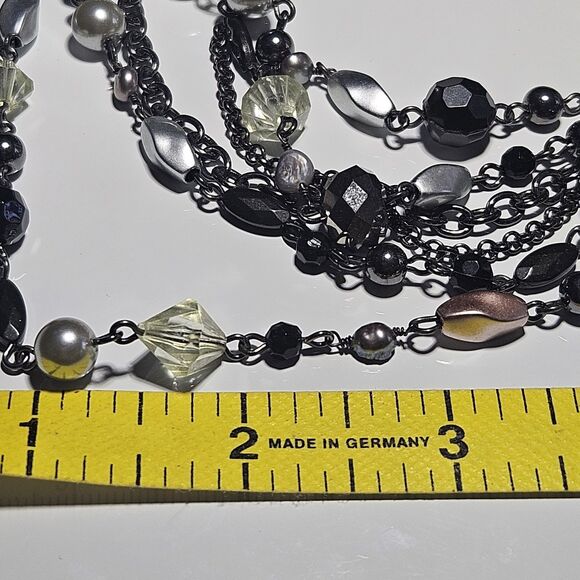**Sale** Lia Sophia "Katie" Hematite Freshwater Pearl Multi-Strand Neck 22-25" - Picture 7 of 13